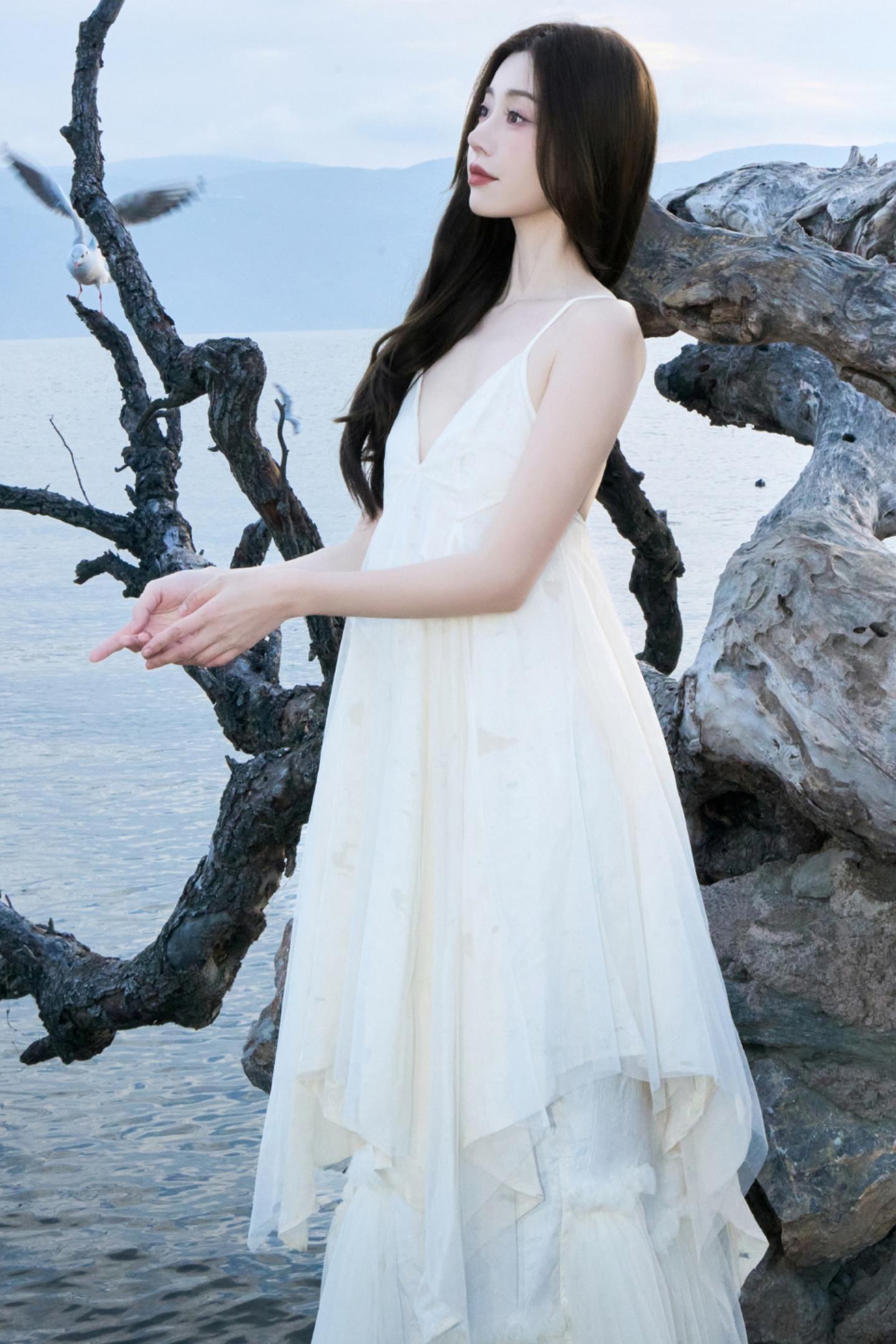 Spring-Summer Mesh Halter Dress