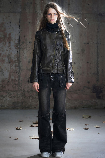 Patchwork Distressed Pants