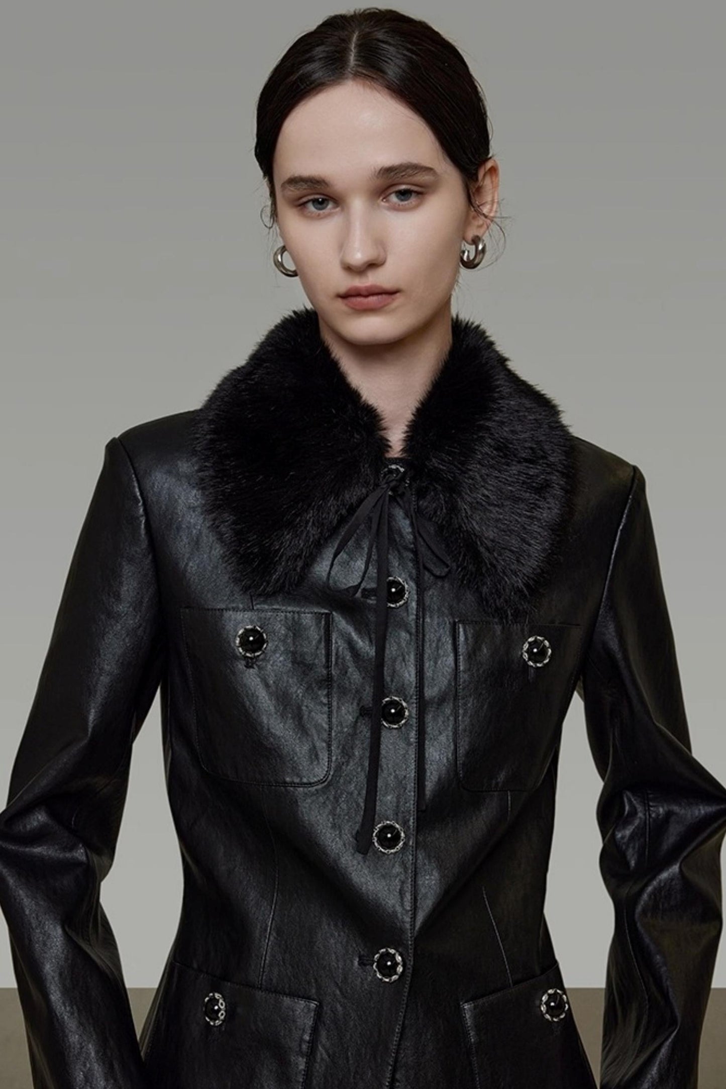 Fur Collar Patchwork Jacket