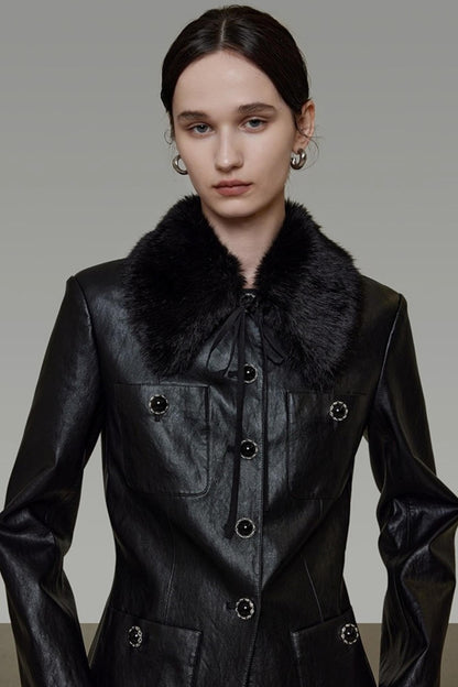 Fur Collar Patchwork Jacket