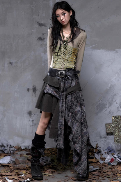 Vintage Punk Plaid Skirt