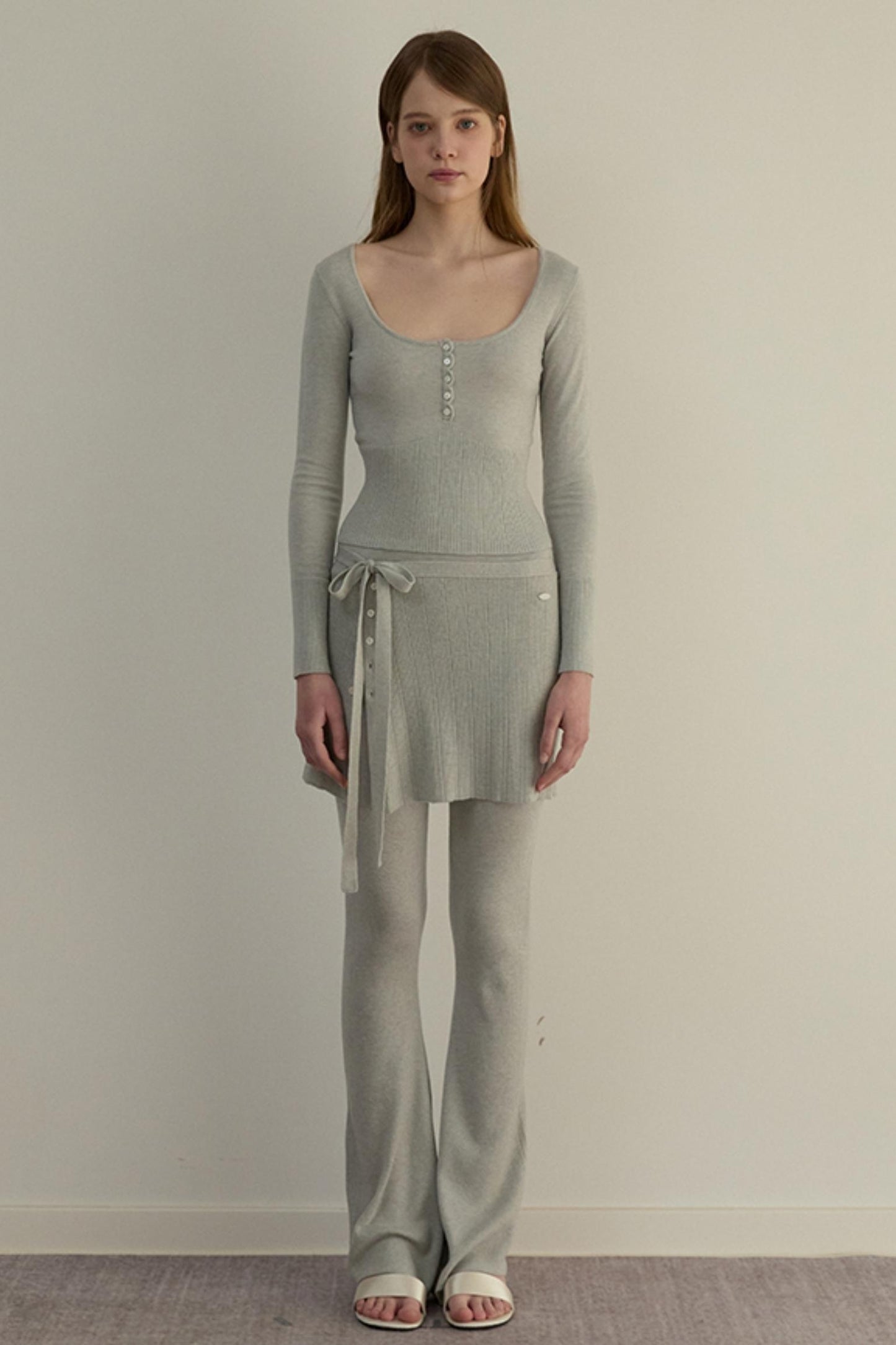 Romantic Knit Pants Set-Up