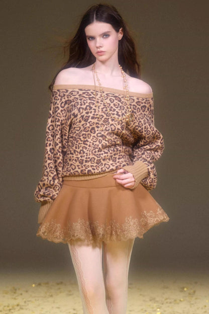 Retro Purple Leopard Sweater Set-Up