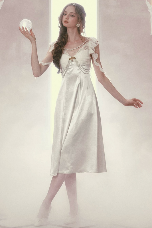 Pearlescent Satin Coronation Dress Set-Up