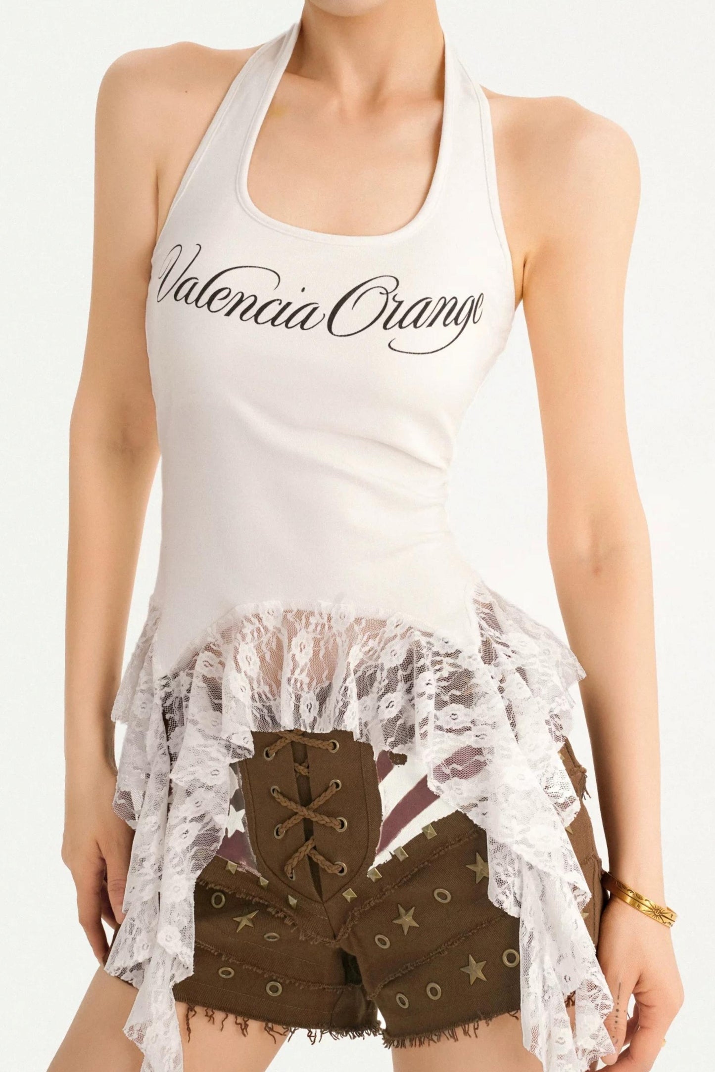 Letter Print Halter Top