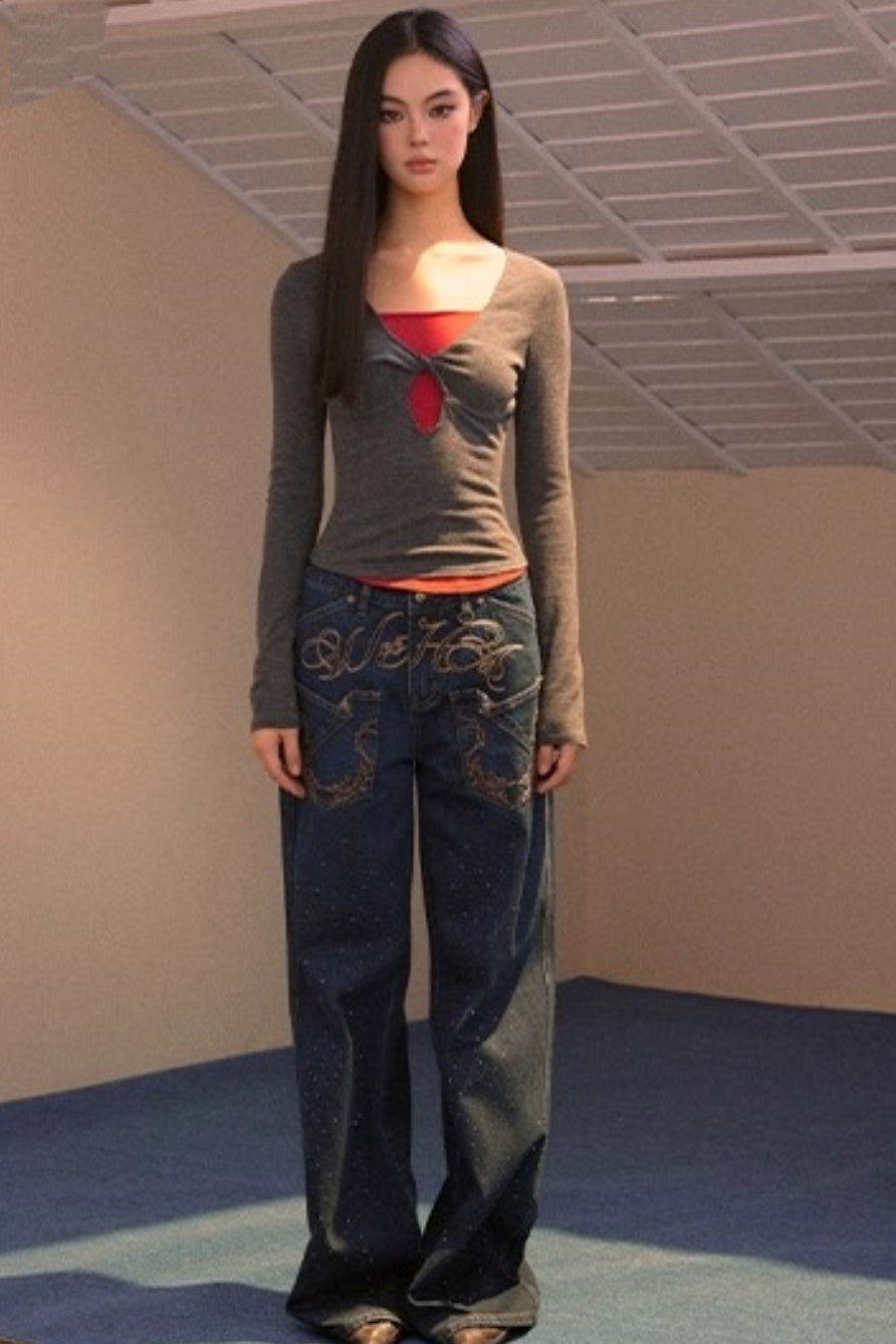 Color-Block Patchwork Base T-Shirt