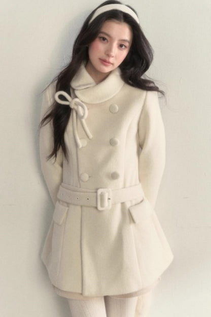 Double Breasted Low-Belt Mid-Length Coat