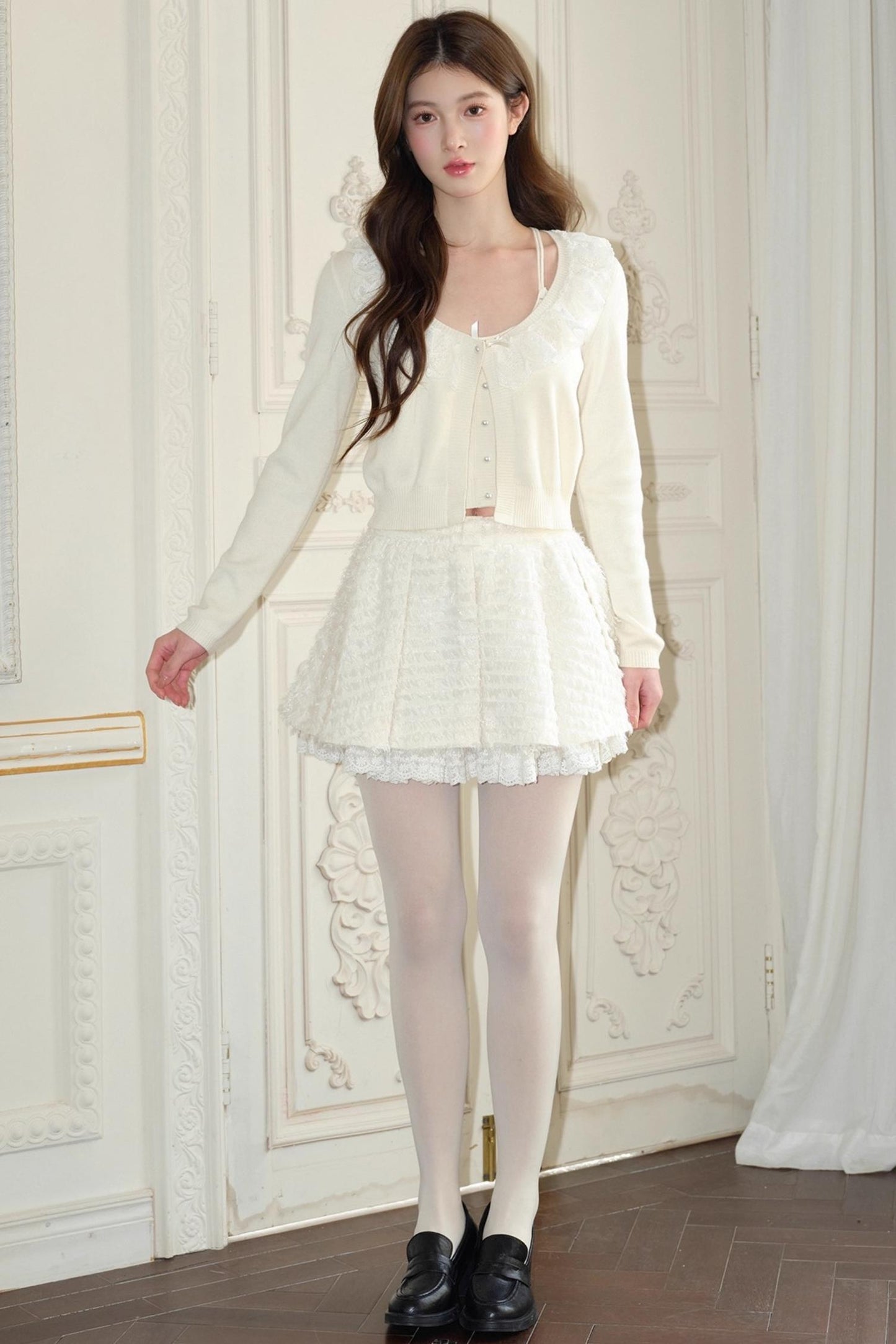 Tassel Sequin Lace Skirt