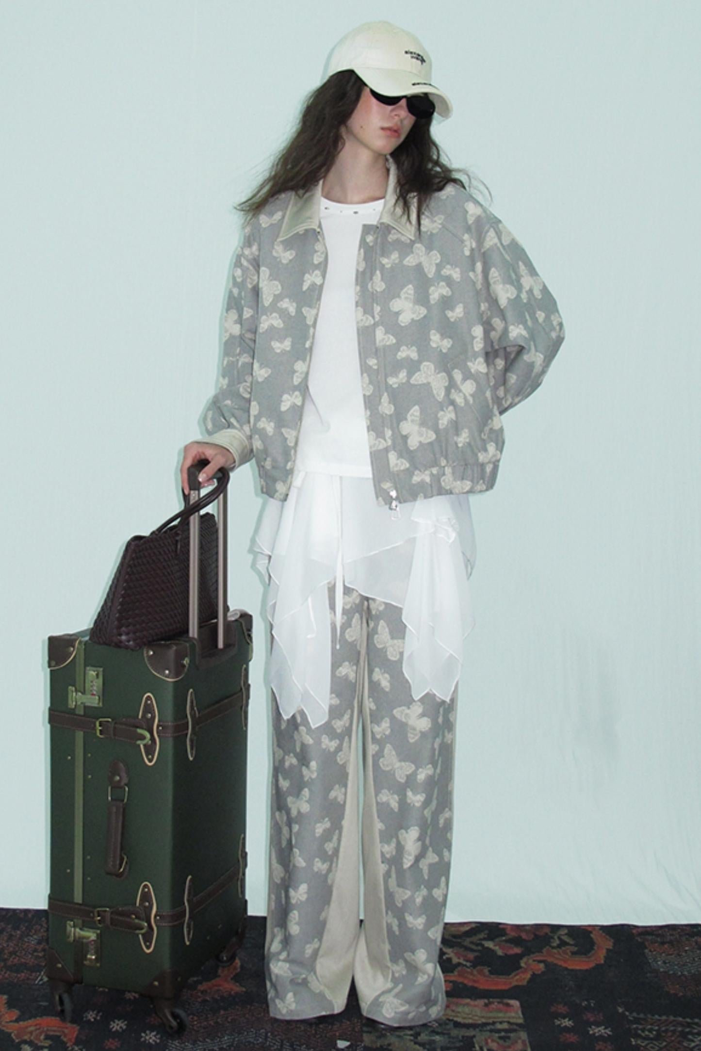 Jacquard Denim Jeans Pants