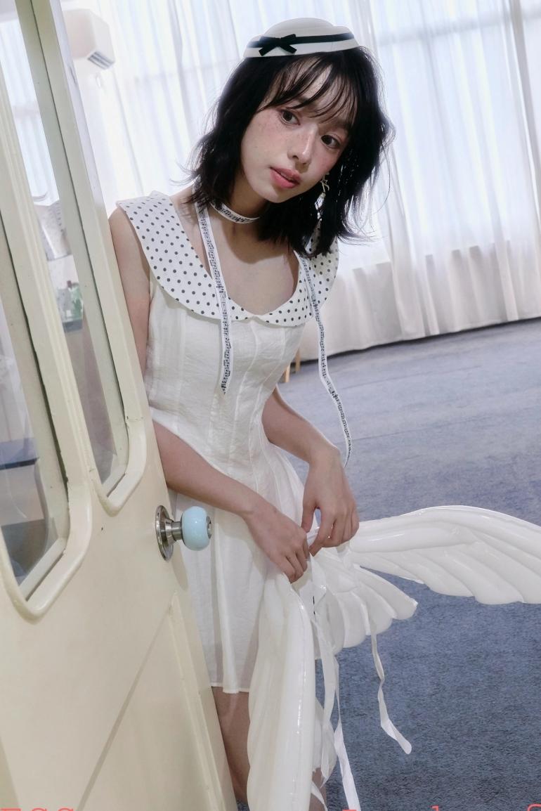 White Polka Dot Embroidered Babydoll Dress