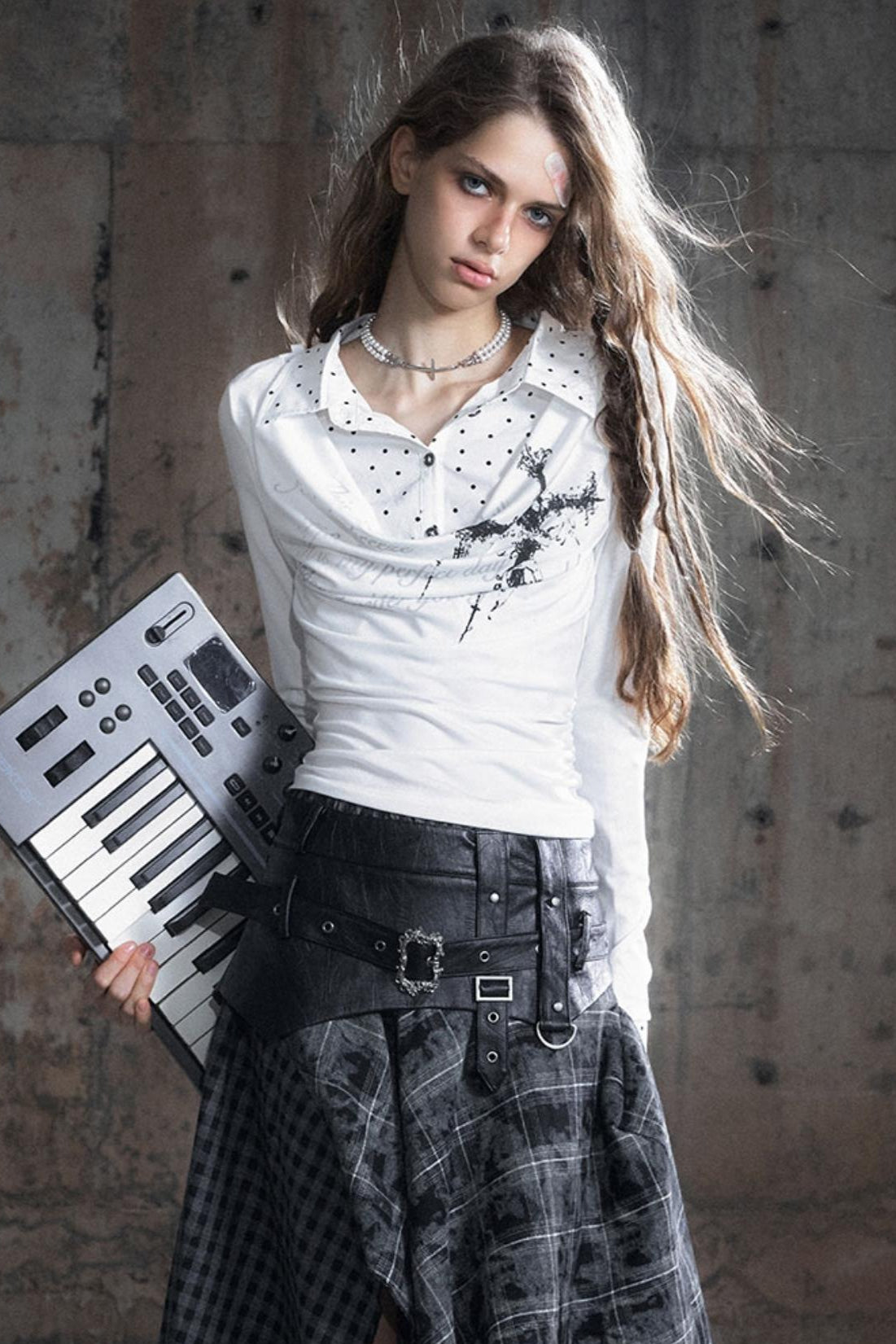 Swing Collar Long Sleeve Shirt