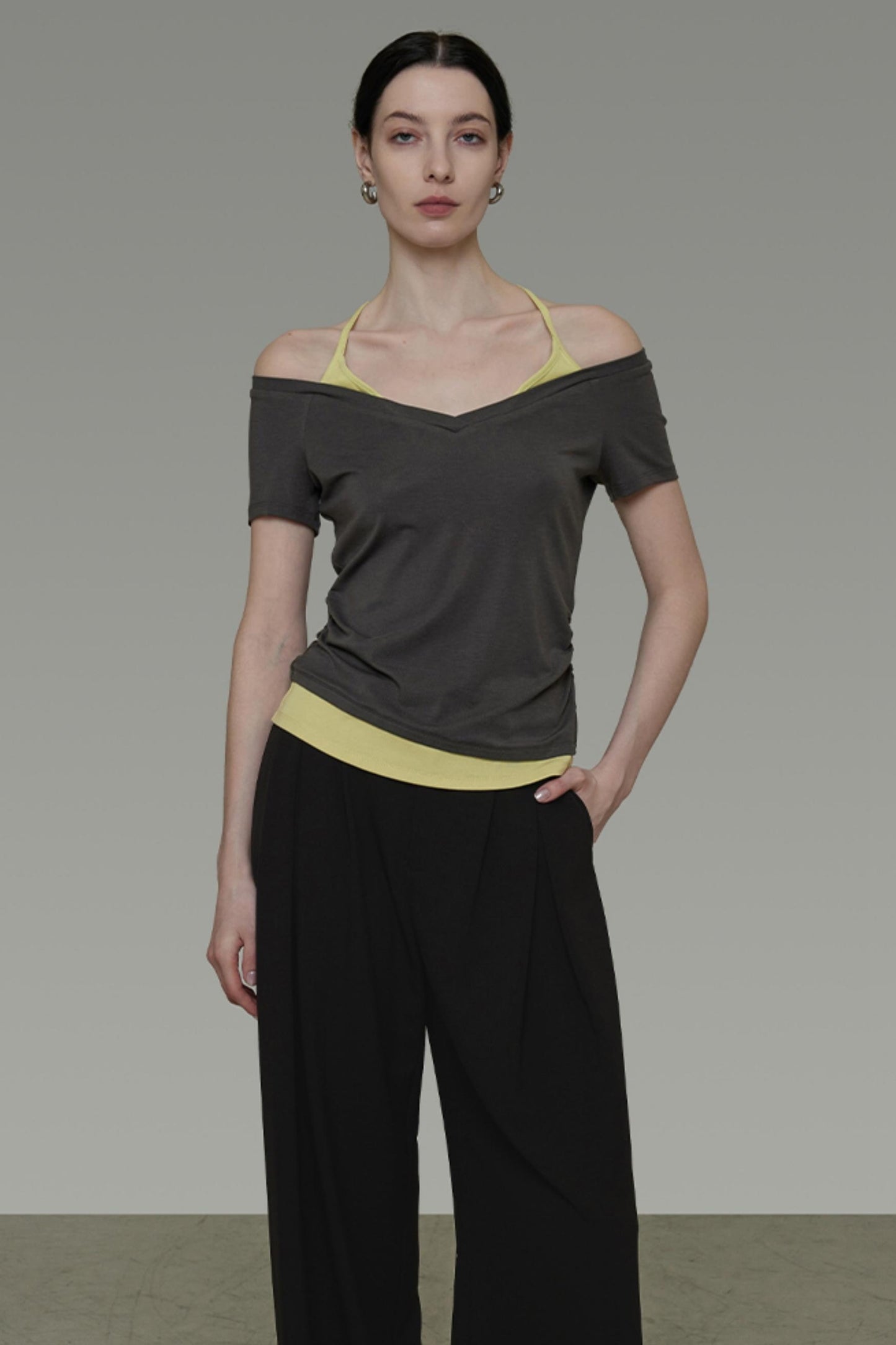 Dark Grey V-Neck Tee