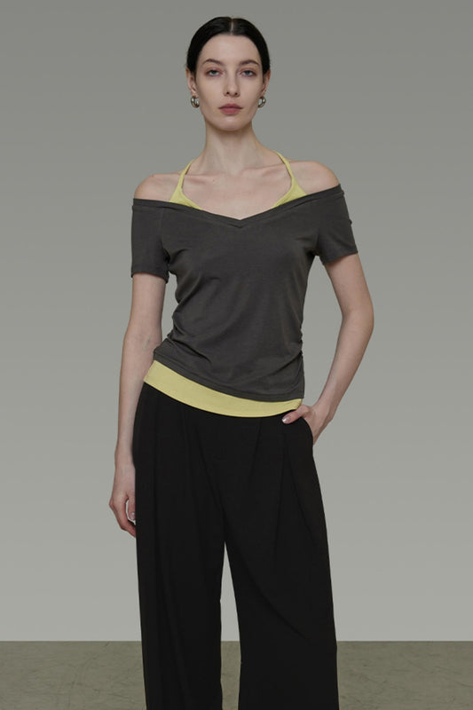 Dark Grey V-Neck Tee