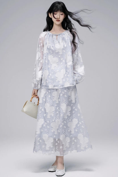 Autumn Jacquard Skirt Set