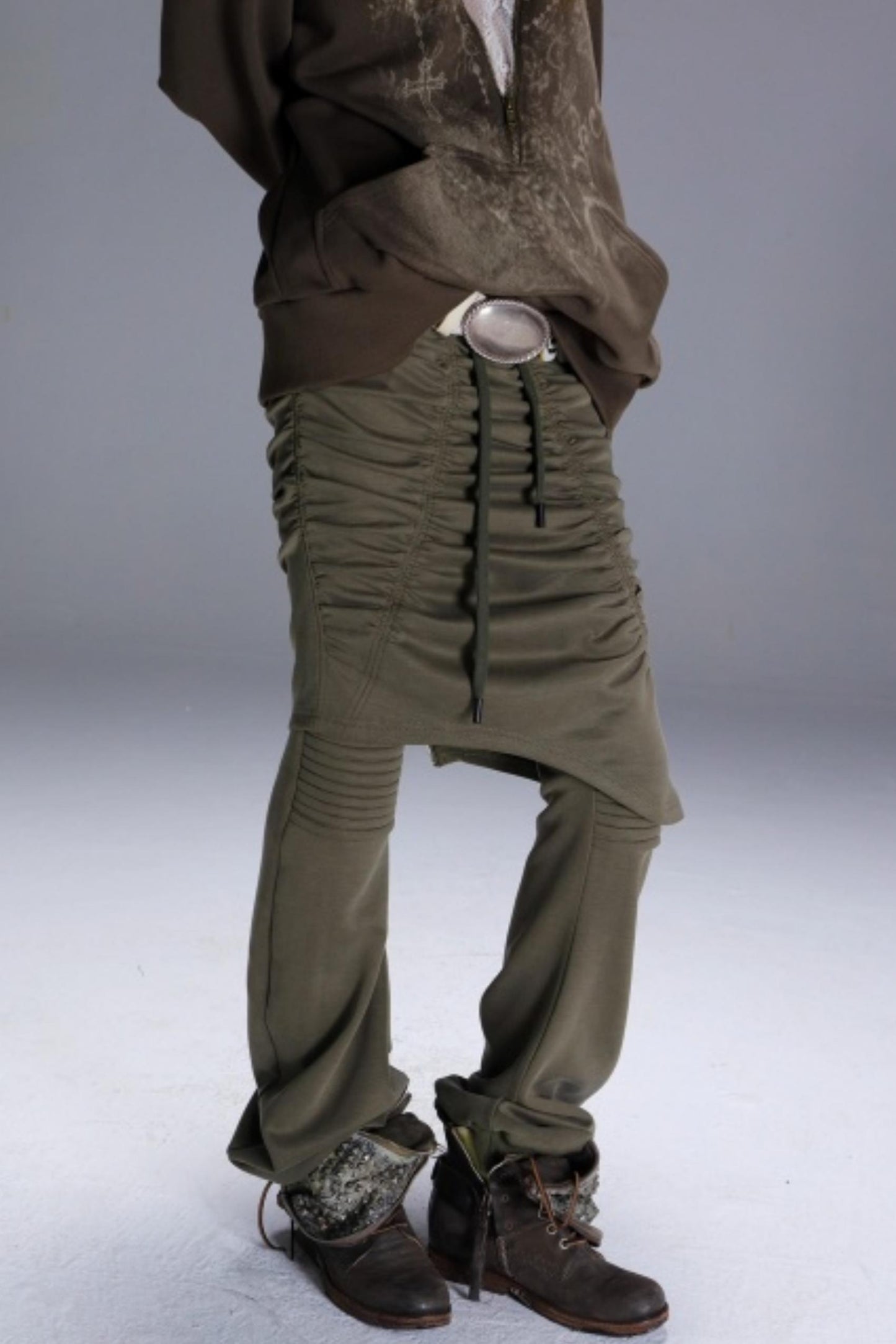 Pleated Layered Scimitar Pants