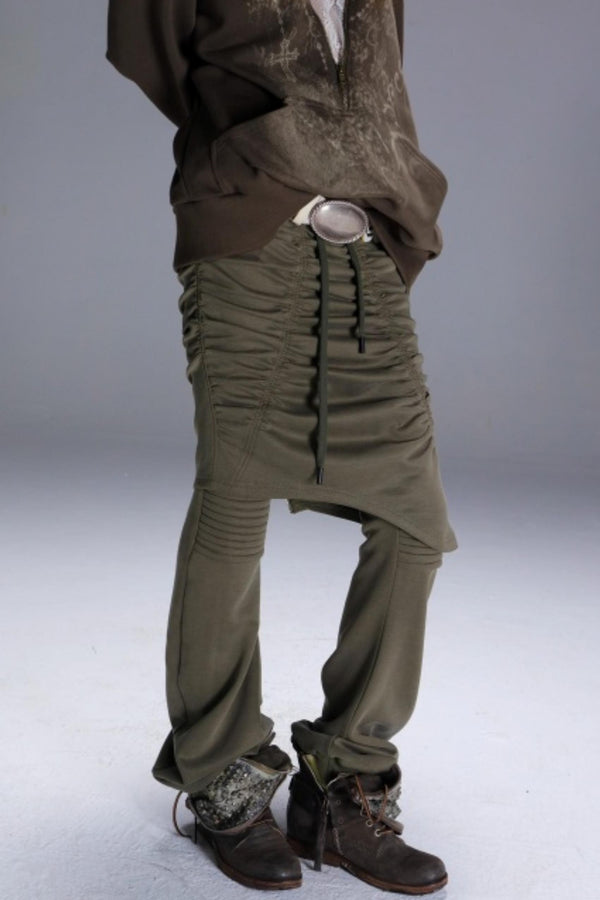 Pleated Layered Scimitar Pants
