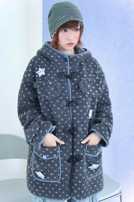 Polka Dot Grey Hooded Jacket