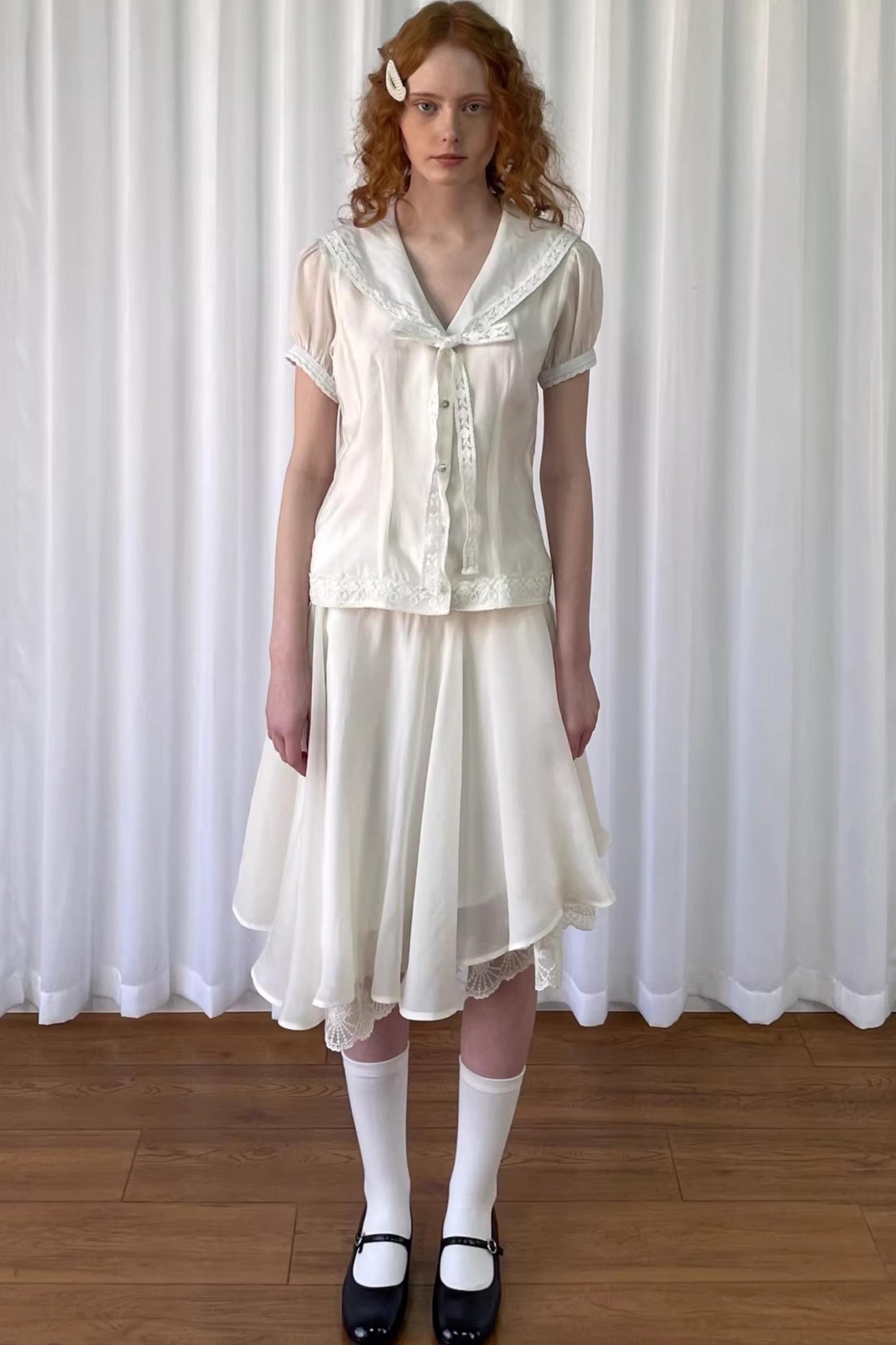Patchwork Lace Trim Skirt