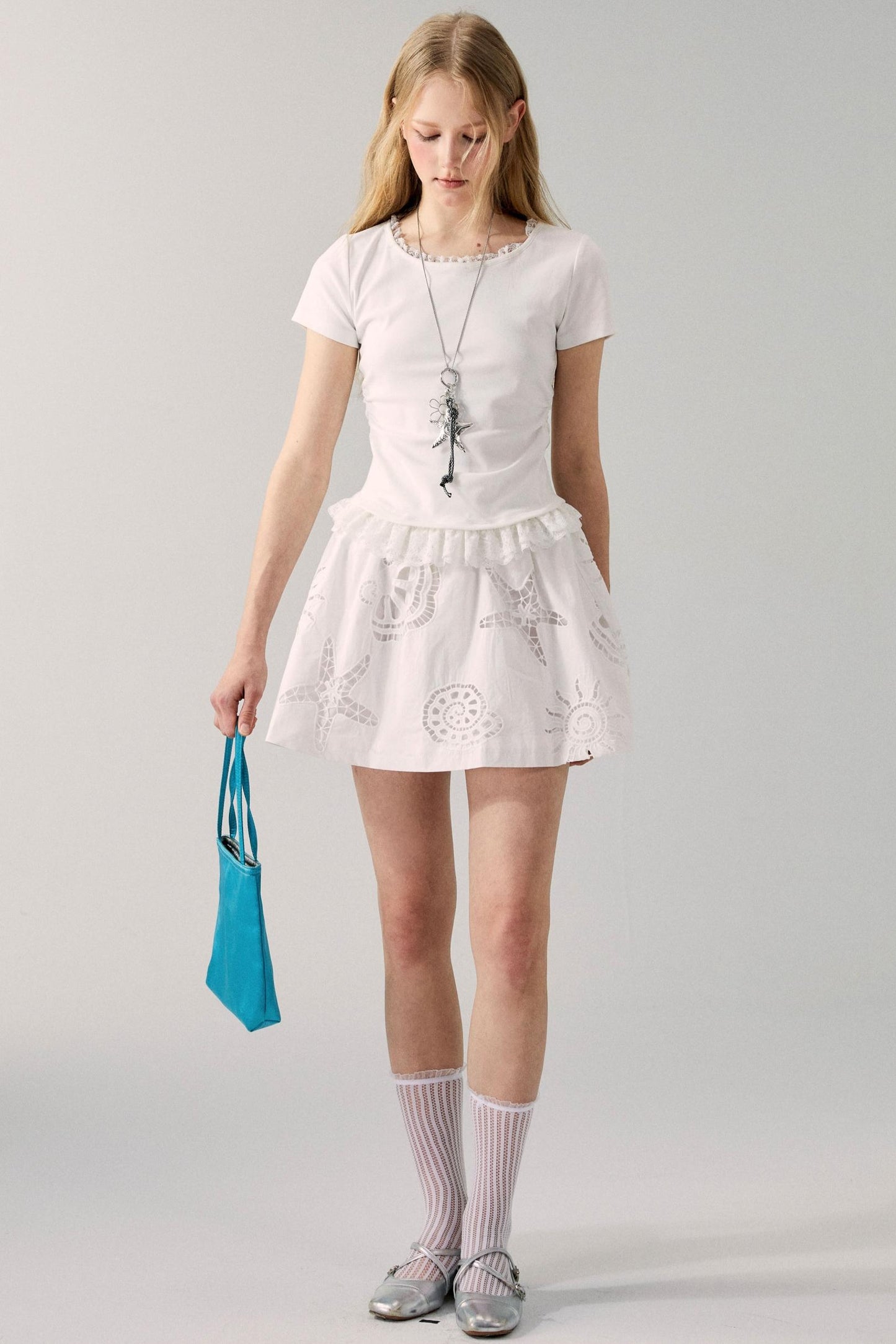 Starfish White Mini Skirt