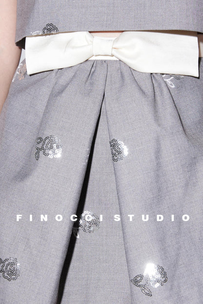 Rose Embroidery Vest Suit Set-Up