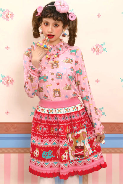 Fair Isle Knitted Lace Skirt