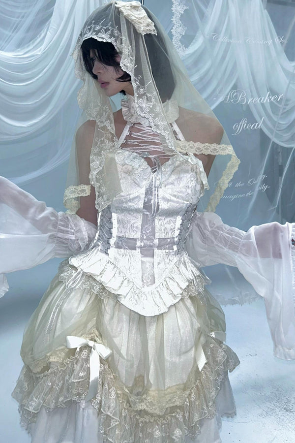 Cross Hollow Jacquard Halterneck Top Set-Up