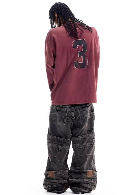 Washed Double Collar T-Shirt