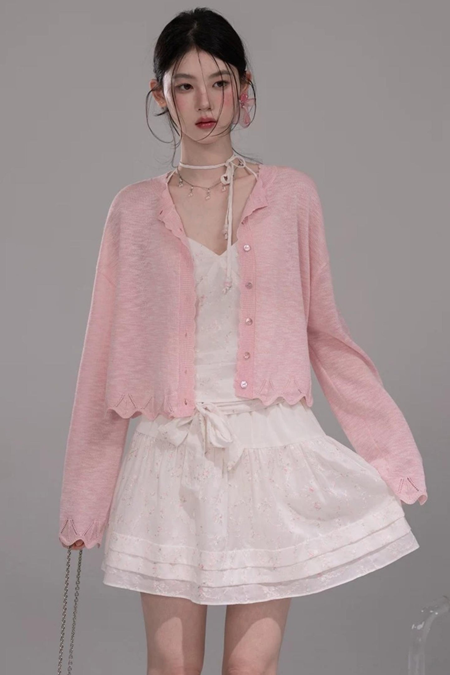 Lyocell Embroidered Batwing Blouse Set-Up