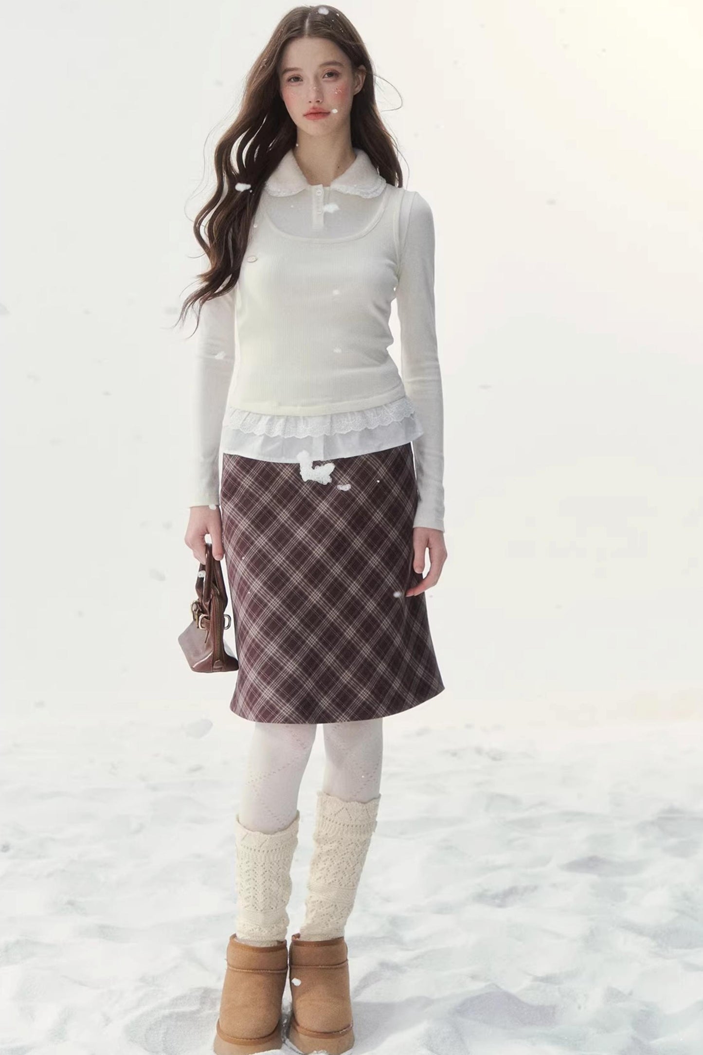 Faux Two-Piece Knitted T-Shirt