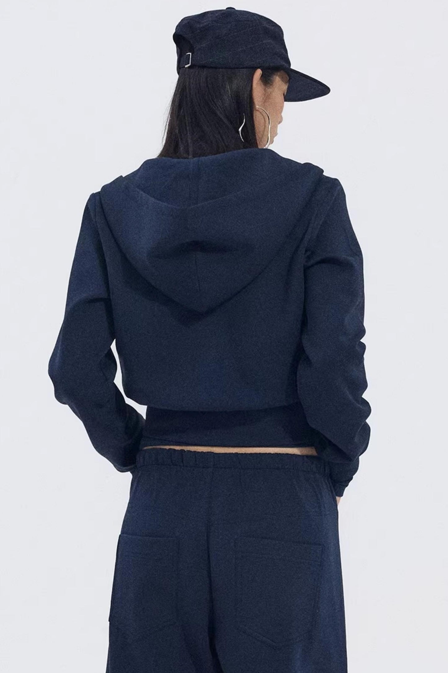 Navy Blue Zip Jacket and Pants Set