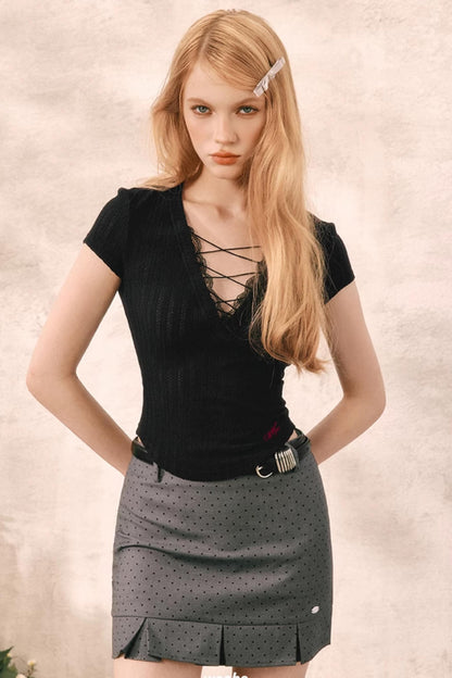 Summer Polka Dot Midi Skirt