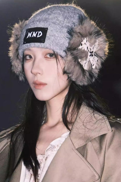 Horsehair Rivet Knit Wool Hat