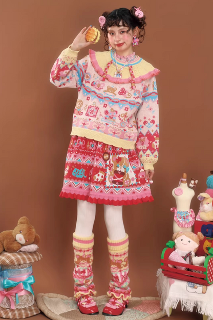 Cable Knit Watercolor Sweater