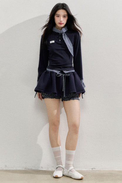 Comfort Bow Skirt Sweatshirt Set-Up
