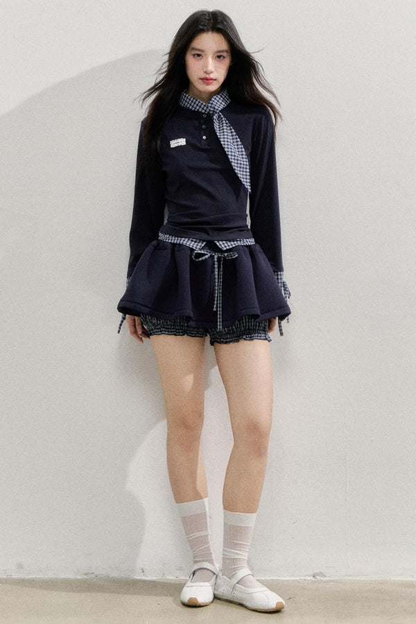 Comfort Bow Skirt Sweatshirt Set-Up