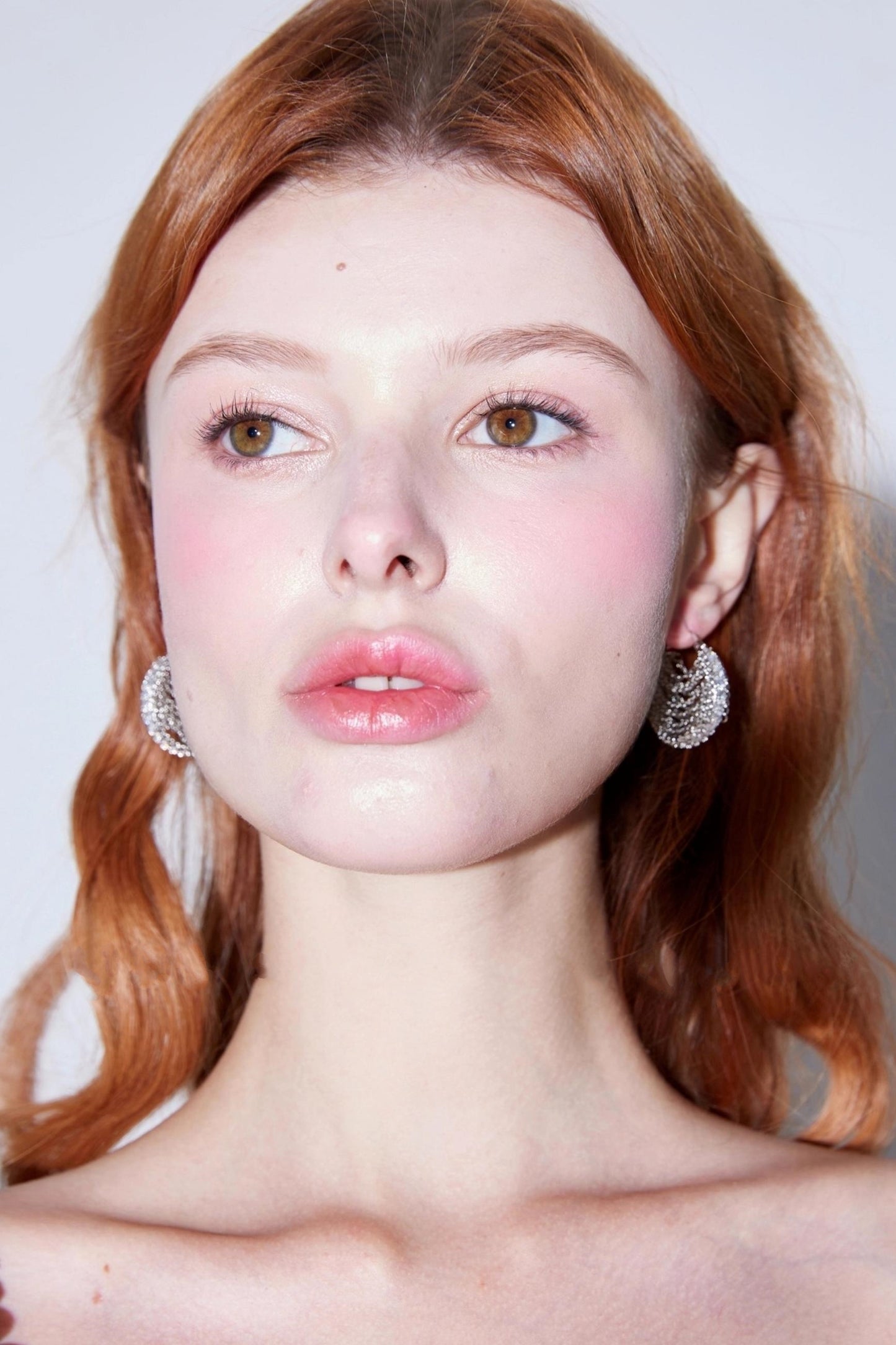 Vintage Zircon Honeycomb Earrings