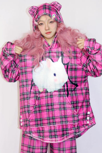 Pink Bunny Hooded Top