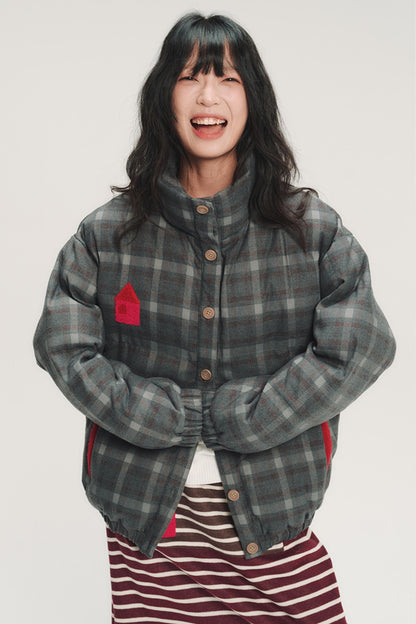 Colorful Embroidery Plaid Jacket