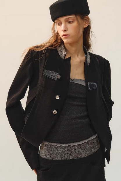 Jacke mit Tinte Border Patchwork