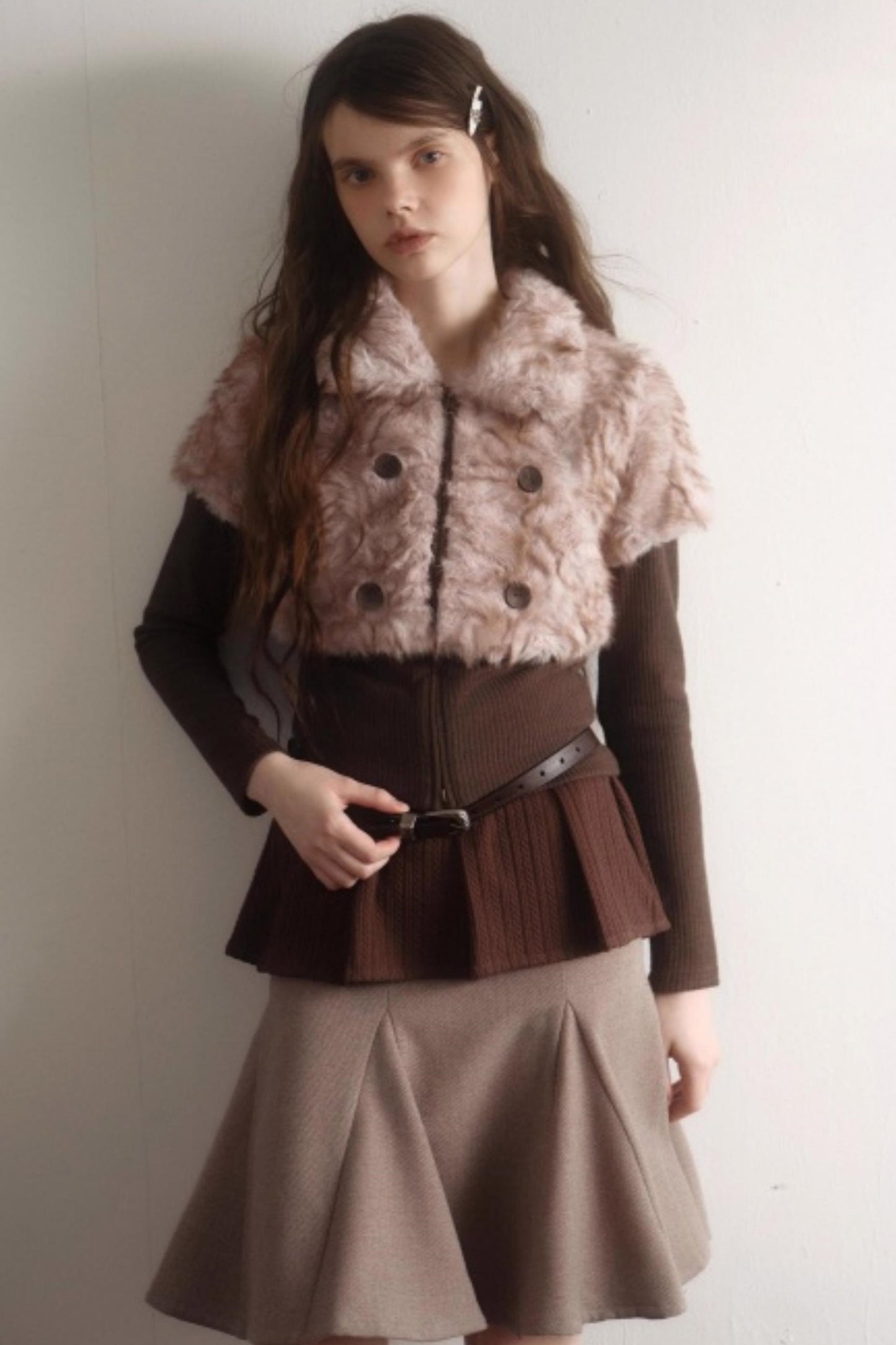 Retro High-Waisted Woolen Skirt