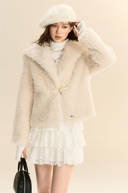 French Style Lambskin Short Coat