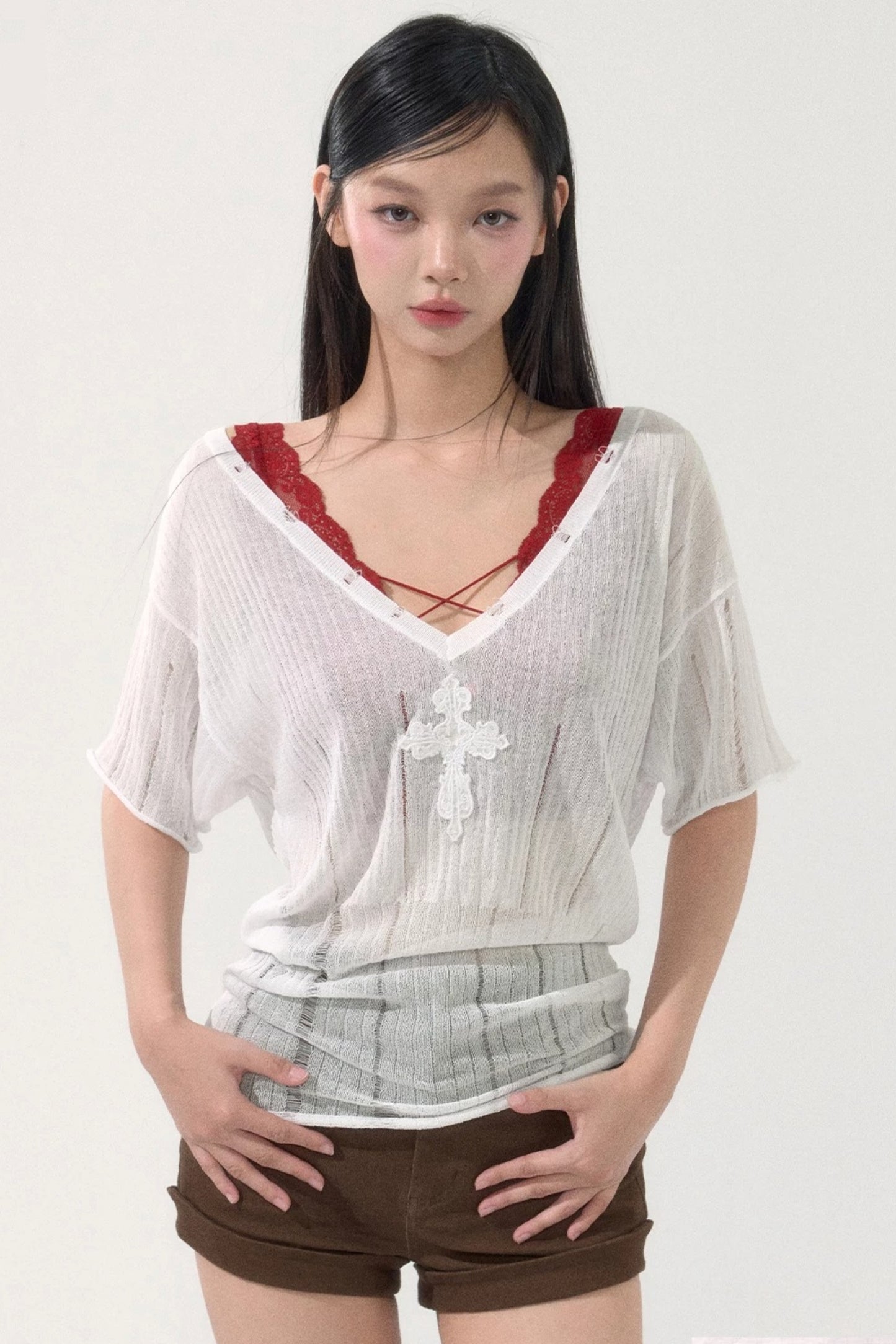 Batwing Sleeve Knit Top