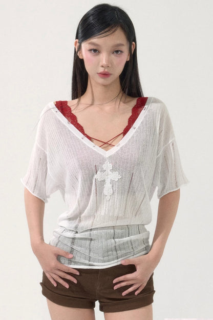 Batwing Sleeve Knit Top