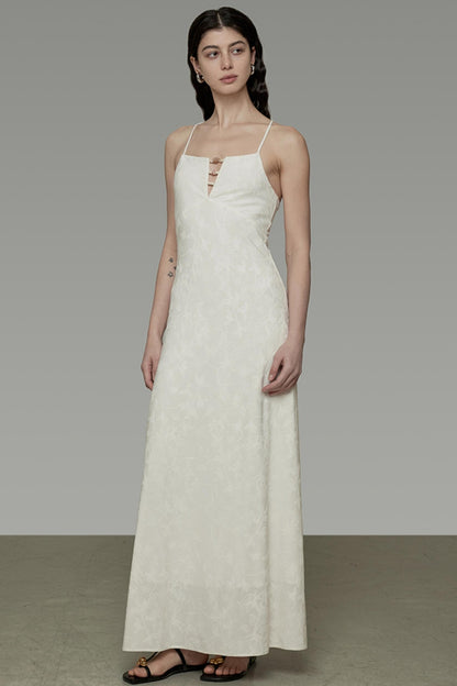 Sleeveless Halter Maxi Dress