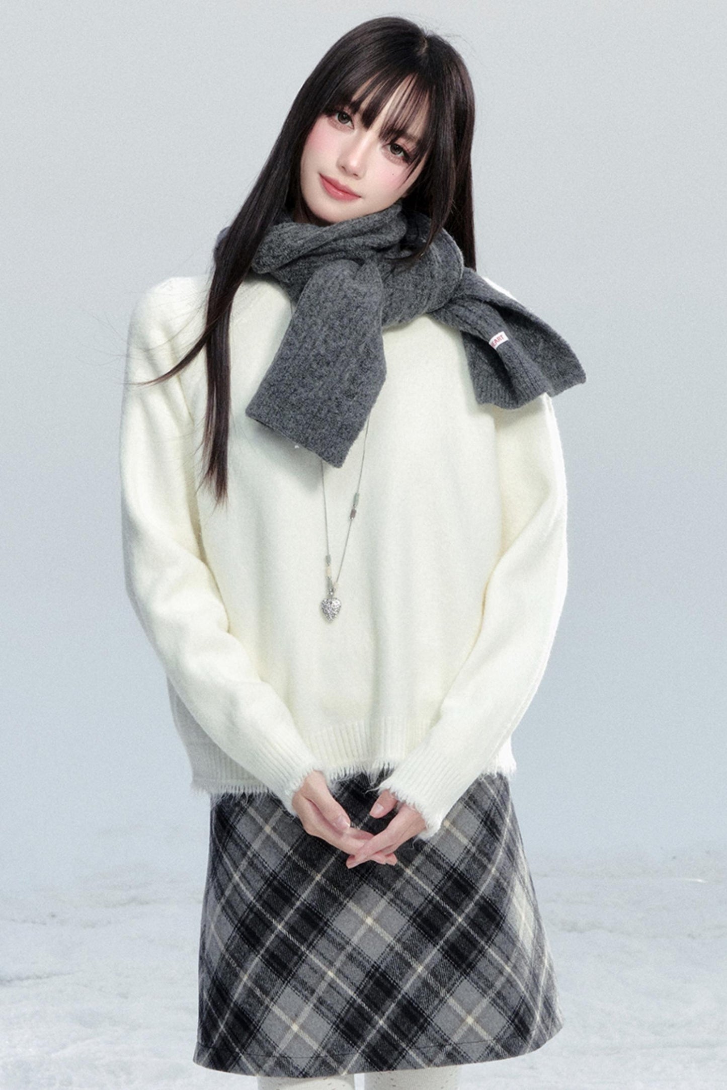 Fringed Raw Edge Knit Top