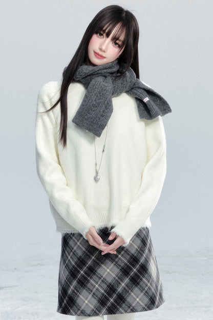 Fringed Raw Edge Knit Top