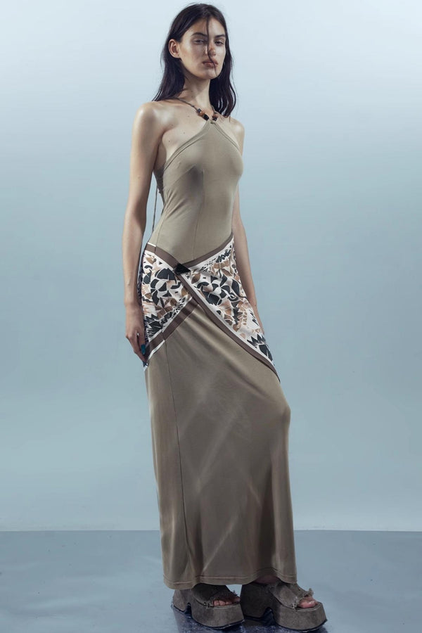 Print Backless Dress