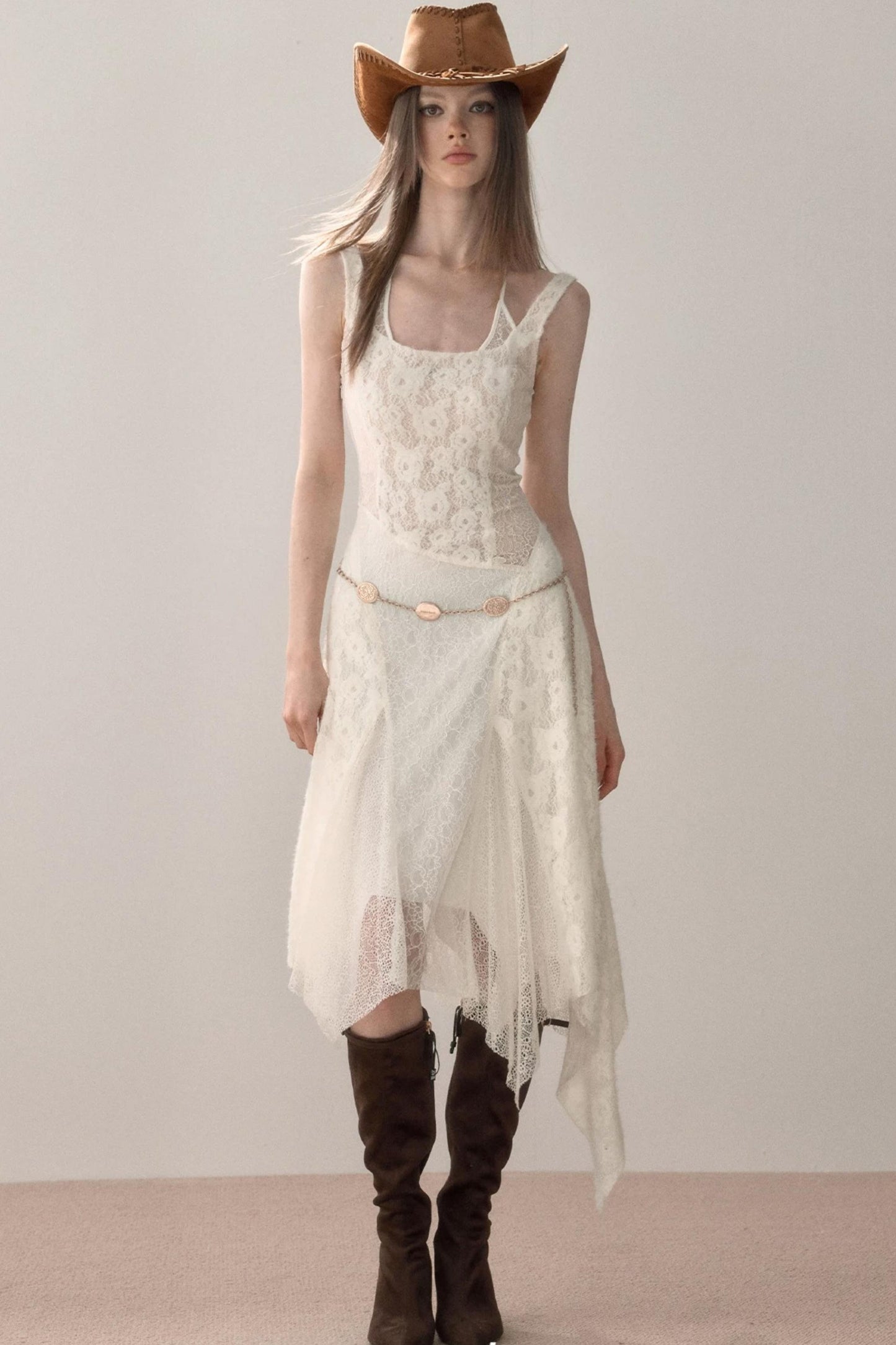 Lace Patchwork Strap Dress