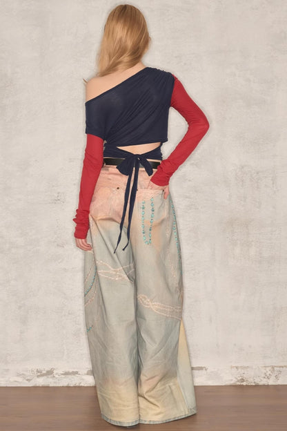 Summer Lace Denim Pants