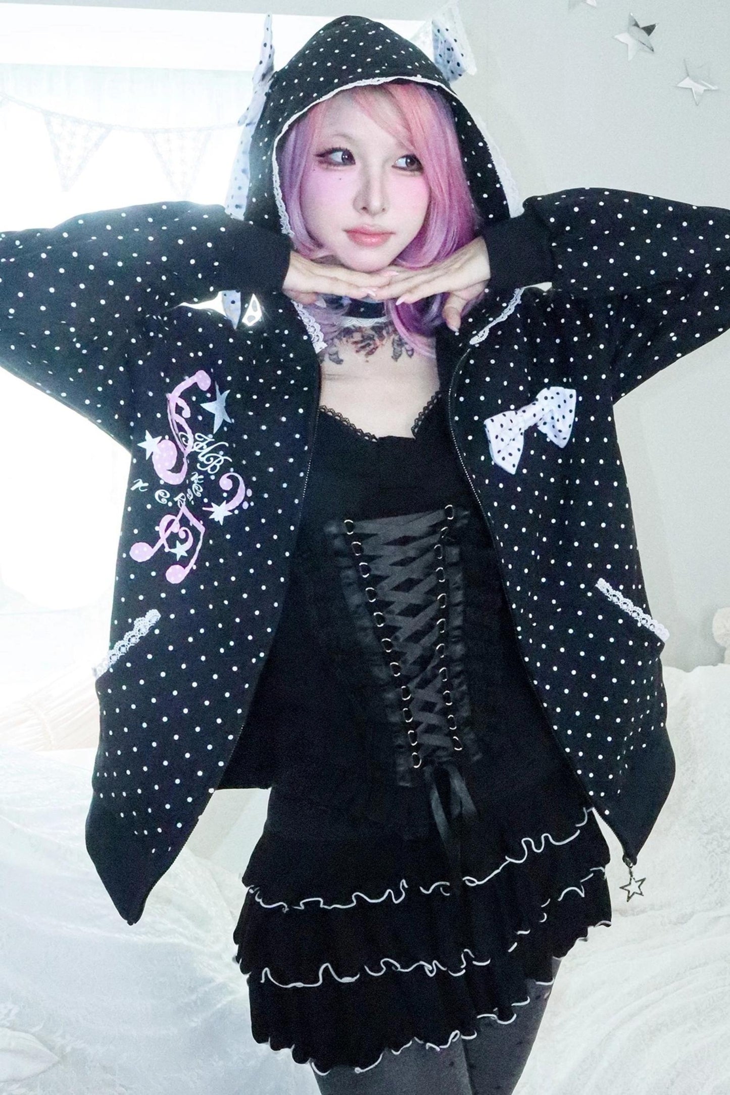 Velvet Polka Dot Sweatshirt